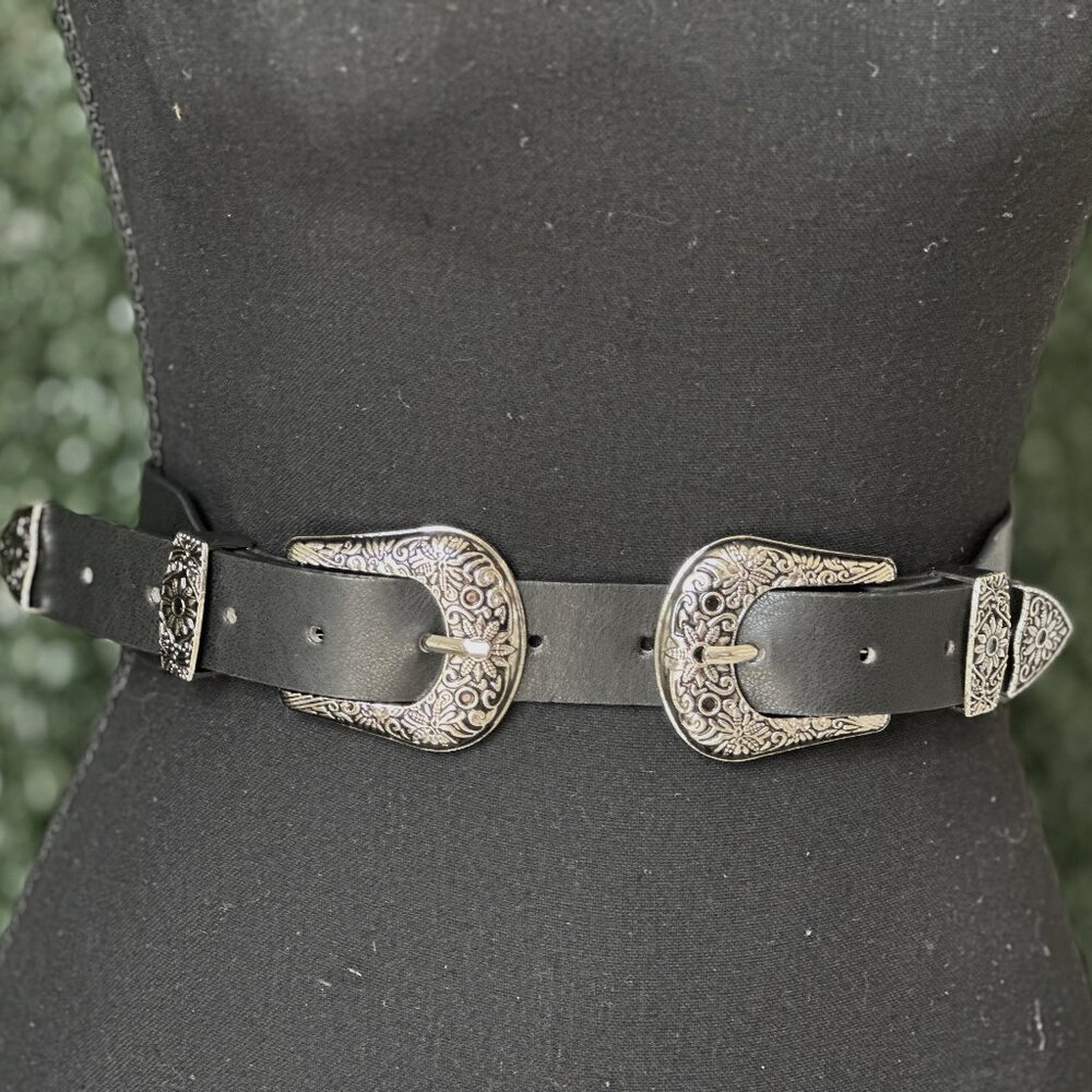 NEW Vintage Western Double Buckle Belt